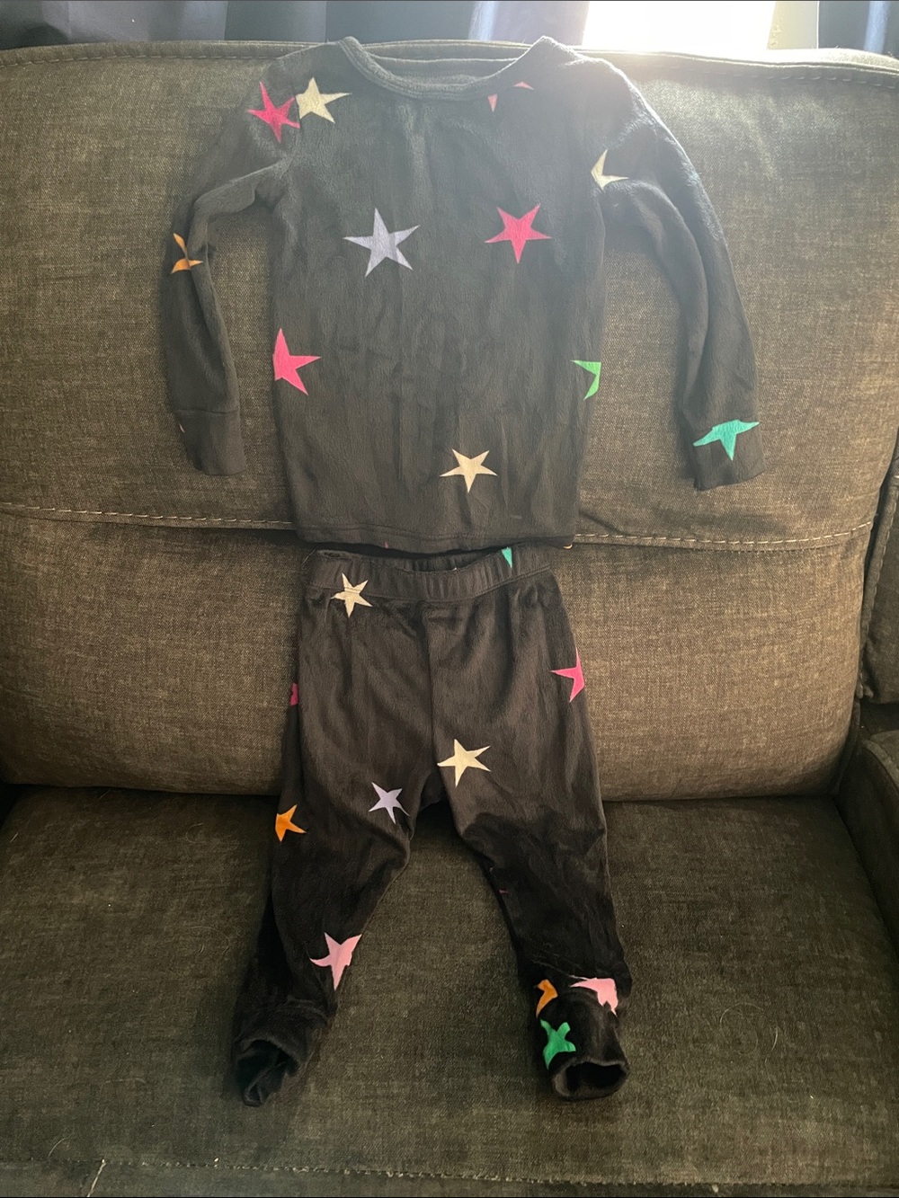 Cat & Jack Black Star Print Pajama Set - Multicolor Stars